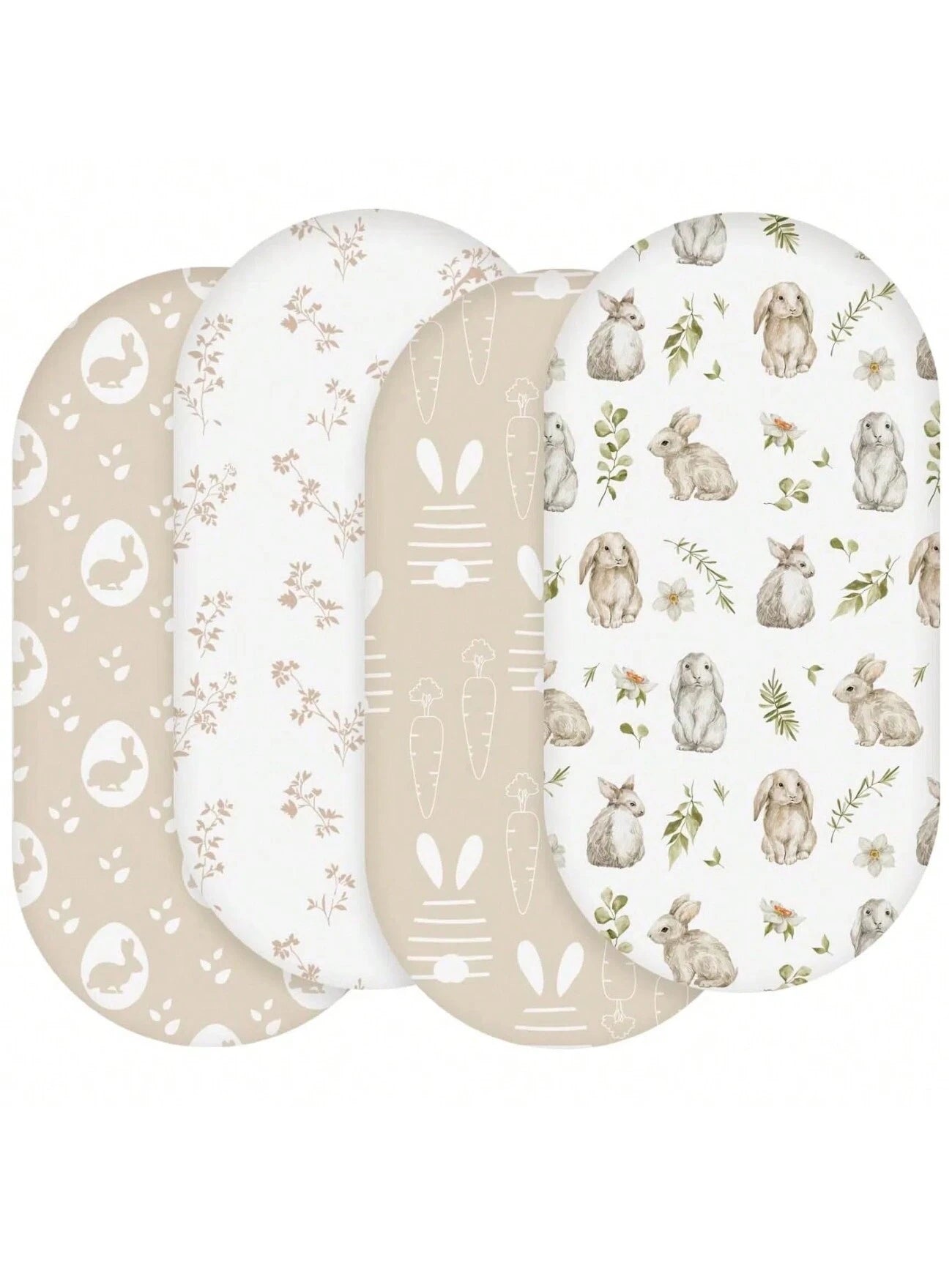 4 Packs Bassinet Sheets, Bassinet Sheets For Baby Boy And Girl, Bassinet Sheet Neutral, Fit For Rectangle, Round, Oval Mattress, Flexible For Different Bassinet Pad/Mattress Love Valentine
