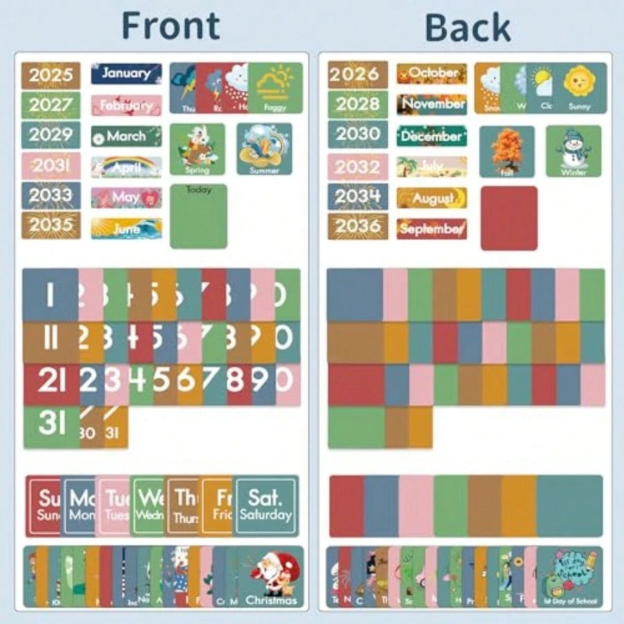 46 Pockets Classroom Calendar Pocket Chart With 77 Cards, Daily Monthly Learning Calendar For Circle Time Weather Seasons, Preschool Kindergarten Homeschool Must Have, Teacher Essential Supplies White