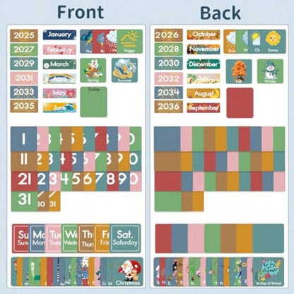 46 Pockets Classroom Calendar Pocket Chart With 77 Cards, Daily Monthly Learning Calendar For Circle Time Weather Seasons, Preschool Kindergarten Homeschool Must Have, Teacher Essential Supplies White