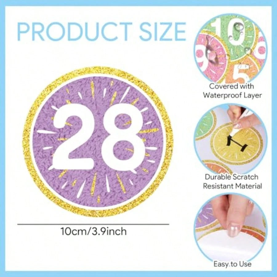 48 Pcs 4'' Back To School Number Spot Markers Stickers Classroom Decoration Colorful Number Spot Marker Labels Line Up Dots Floor Decals For Preschool Kindergarten Elementary School Supplies