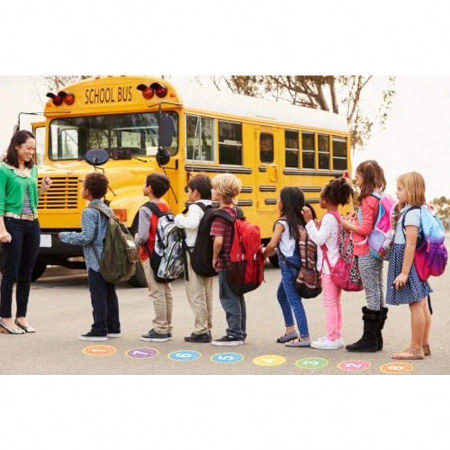 48 Pcs 4'' Back To School Number Spot Markers Stickers Classroom Decoration Colorful Number Spot Marker Labels Line Up Dots Floor Decals For Preschool Kindergarten Elementary School Supplies