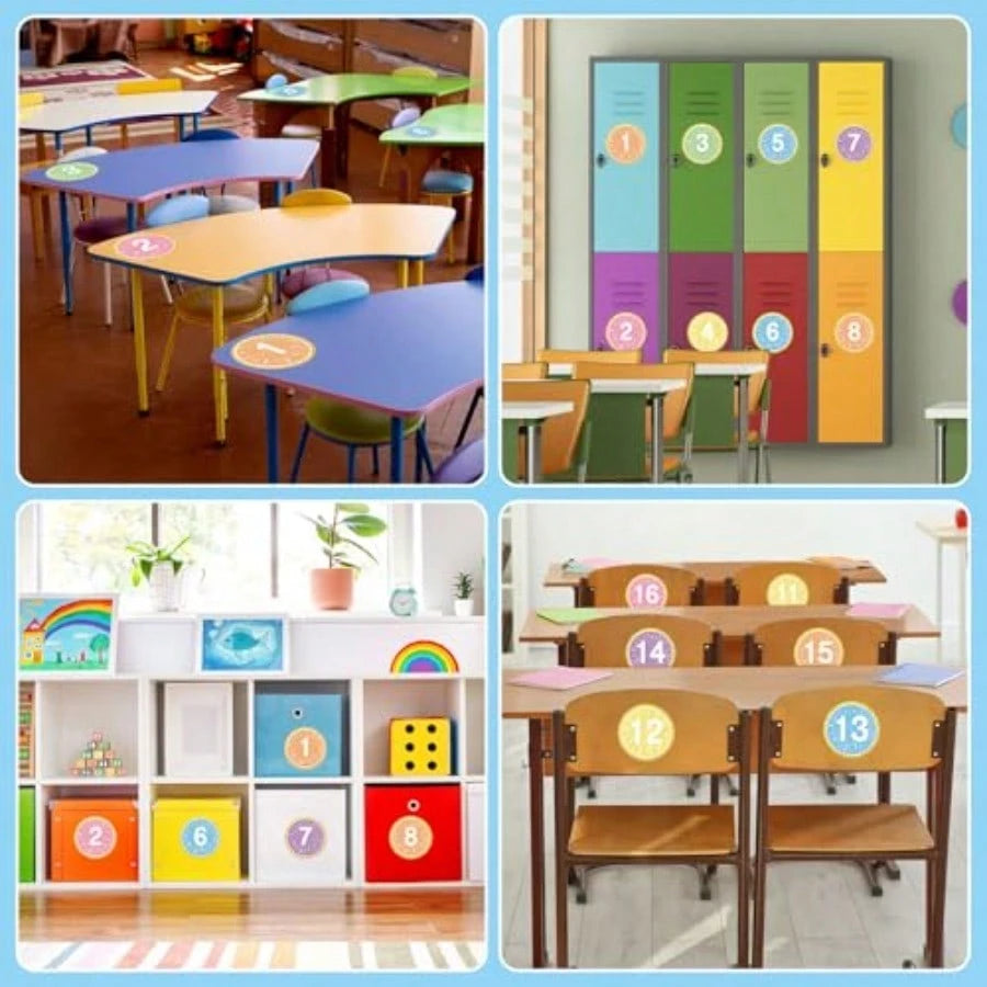 48 Pcs 4'' Back To School Number Spot Markers Stickers Classroom Decoration Colorful Number Spot Marker Labels Line Up Dots Floor Decals For Preschool Kindergarten Elementary School Supplies