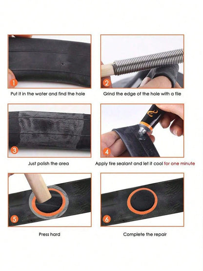 48pcs/96pcs Rubber Bike Tire Patches Circular And Square No Glue Needed Repair Tool For Bicycling Accessories Durable Protection For Mountain And Road Bikes