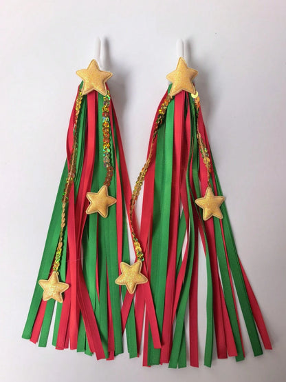 4PCS/2PCS Latest Bicycle Handlebar Streamers, Shiny Diamond/Star/Butterfly/Snowflake Colorful Ribbons, High-Quality Material Easy To Install And Remove, Skateboard, Balance Bike, Bicycle Decoration Ac