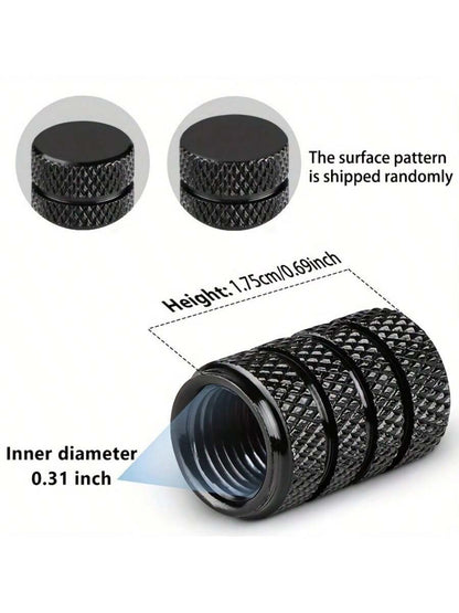 4pcs Anodized Aluminum Tire Valve Stem Caps Set, Corrosion Resistant, Universal Valve Stem Covers For Cars, Trucks, Motorcycles, SUVs And Bicycles
