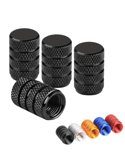 4pcs Anodized Aluminum Tire Valve Stem Caps Set, Corrosion Resistant, Universal Valve Stem Covers For Cars, Trucks, Motorcycles, SUVs And Bicycles
