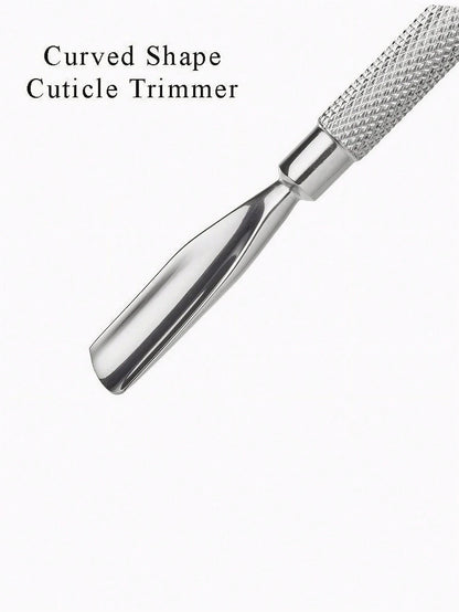 4Pcs Cuticle Pusher Double Sided- Sharp Edge Spoon Shaped Dual Ended Cuticle Pusher Remover Clean Stainless Steel Manicure Pedicure Manicure Care Tool,Nail Supplies,Nail Tools,Nail Art Tools,Back To