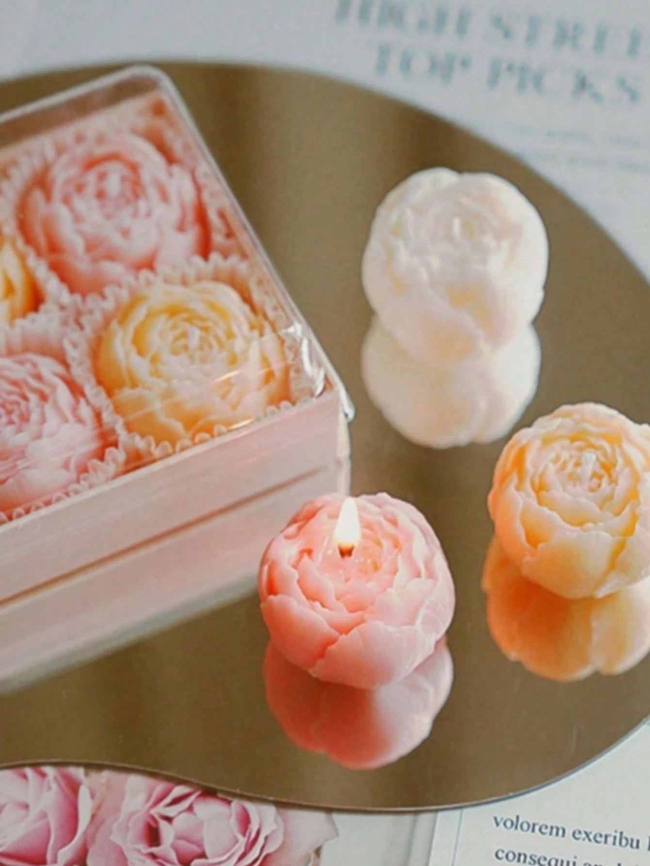4pcs Handmade Rose Scented Candles, Handmade Bouquet Design, Women's Gift, Home Decor, Aromatherapy, Suitable For Christmas, Thanksgiving, Valentine's Day, Birthday And Other Holidays, Perfect Gift Fo