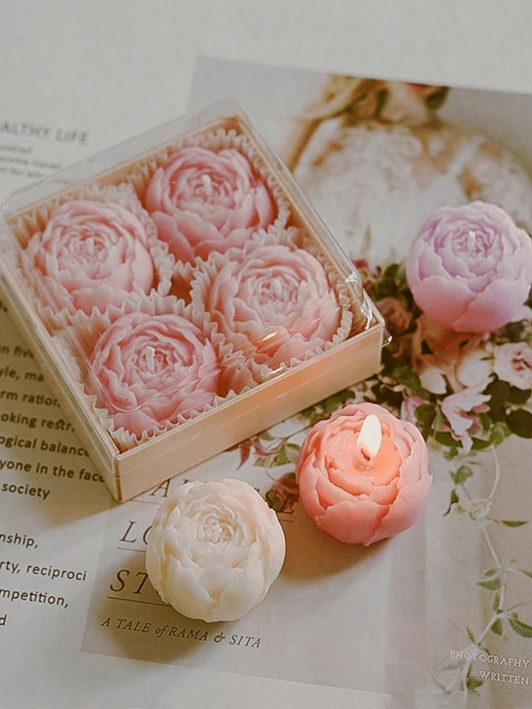 4pcs Handmade Rose Scented Candles, Handmade Bouquet Design, Women's Gift, Home Decor, Aromatherapy, Suitable For Christmas, Thanksgiving, Valentine's Day, Birthday And Other Holidays, Perfect Gift Fo