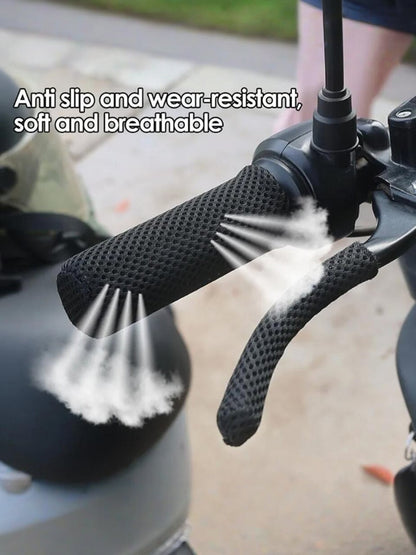 4pcs/Set (2 Handlebar Grips + 2 Brake Lever Covers) Universal All-Season Bicycle/Motorcycle Handlebar Grips, Anti-Slip, Sweat-Absorbent, Breathable And Comfortable, Suitable For Bicycles, Scooters And