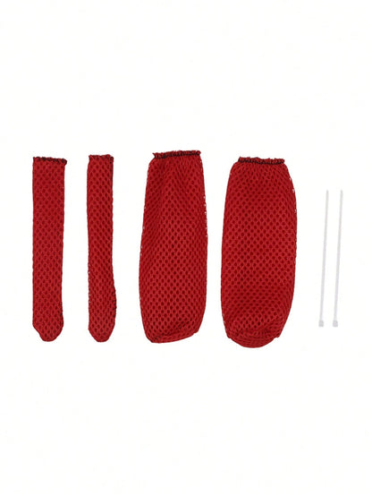 4pcs/Set (2 Handlebar Grips + 2 Brake Lever Covers) Universal All-Season Bicycle/Motorcycle Handlebar Grips, Anti-Slip, Sweat-Absorbent, Breathable And Comfortable, Suitable For Bicycles, Scooters And