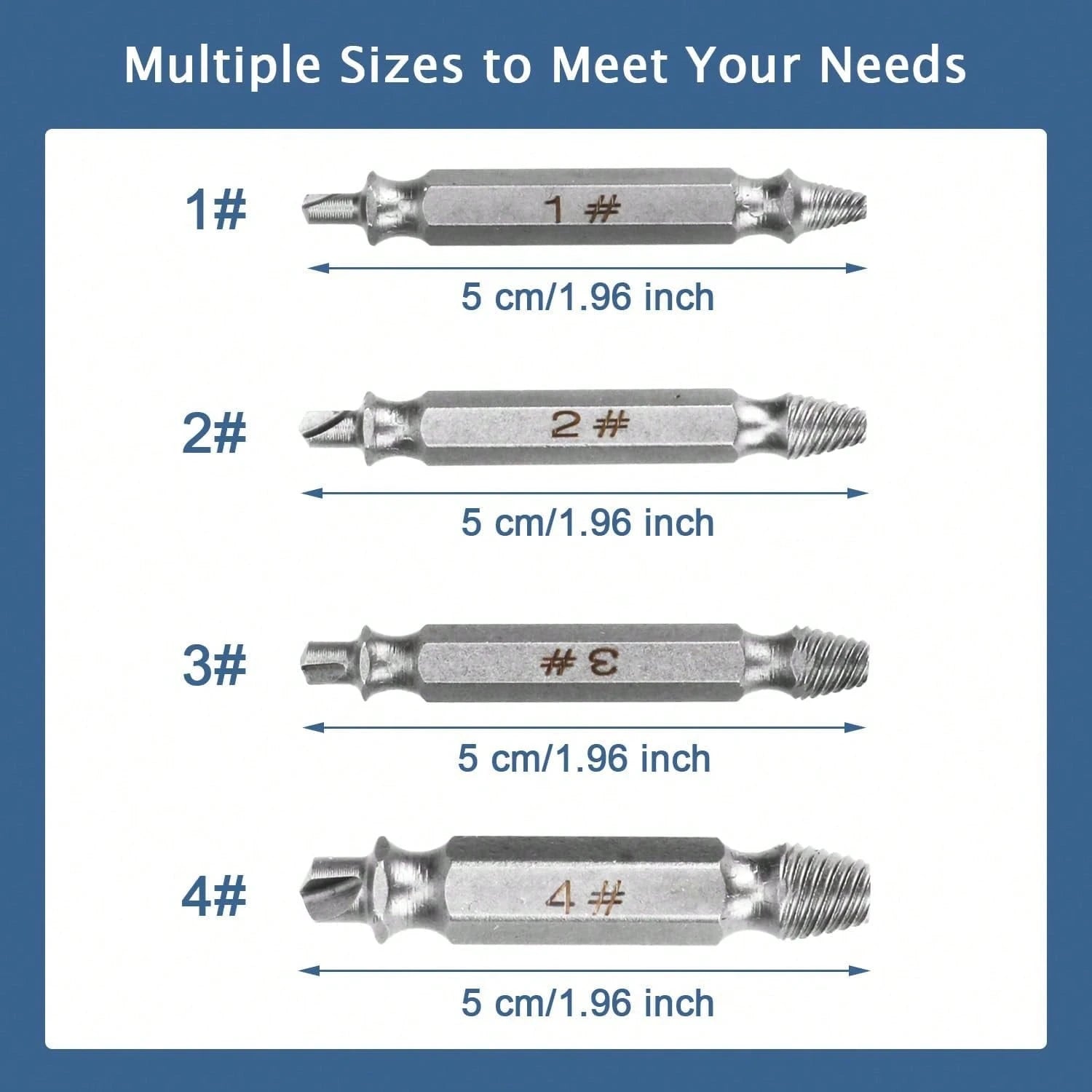 4pcs/Set Steel Broken Screw Extractor Drill Bits Removal Tool Set