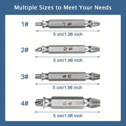 4pcs/Set Steel Broken Screw Extractor Drill Bits Removal Tool Set