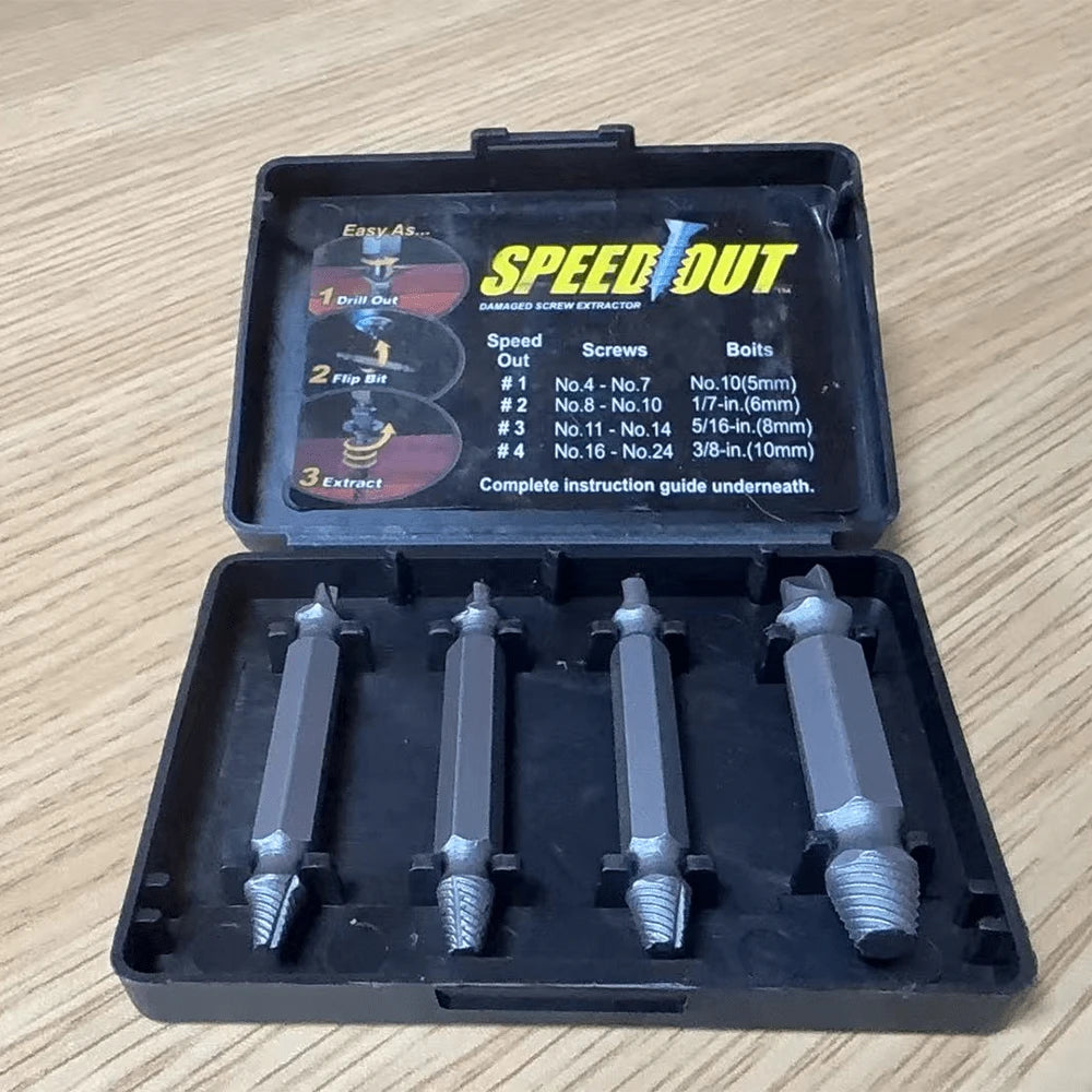 4pcs/Set Steel Broken Screw Extractor Drill Bits Removal Tool Set