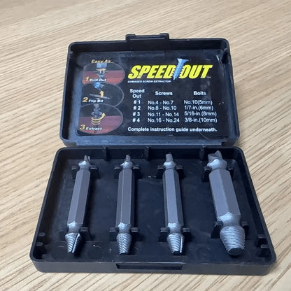 4pcs/Set Steel Broken Screw Extractor Drill Bits Removal Tool Set