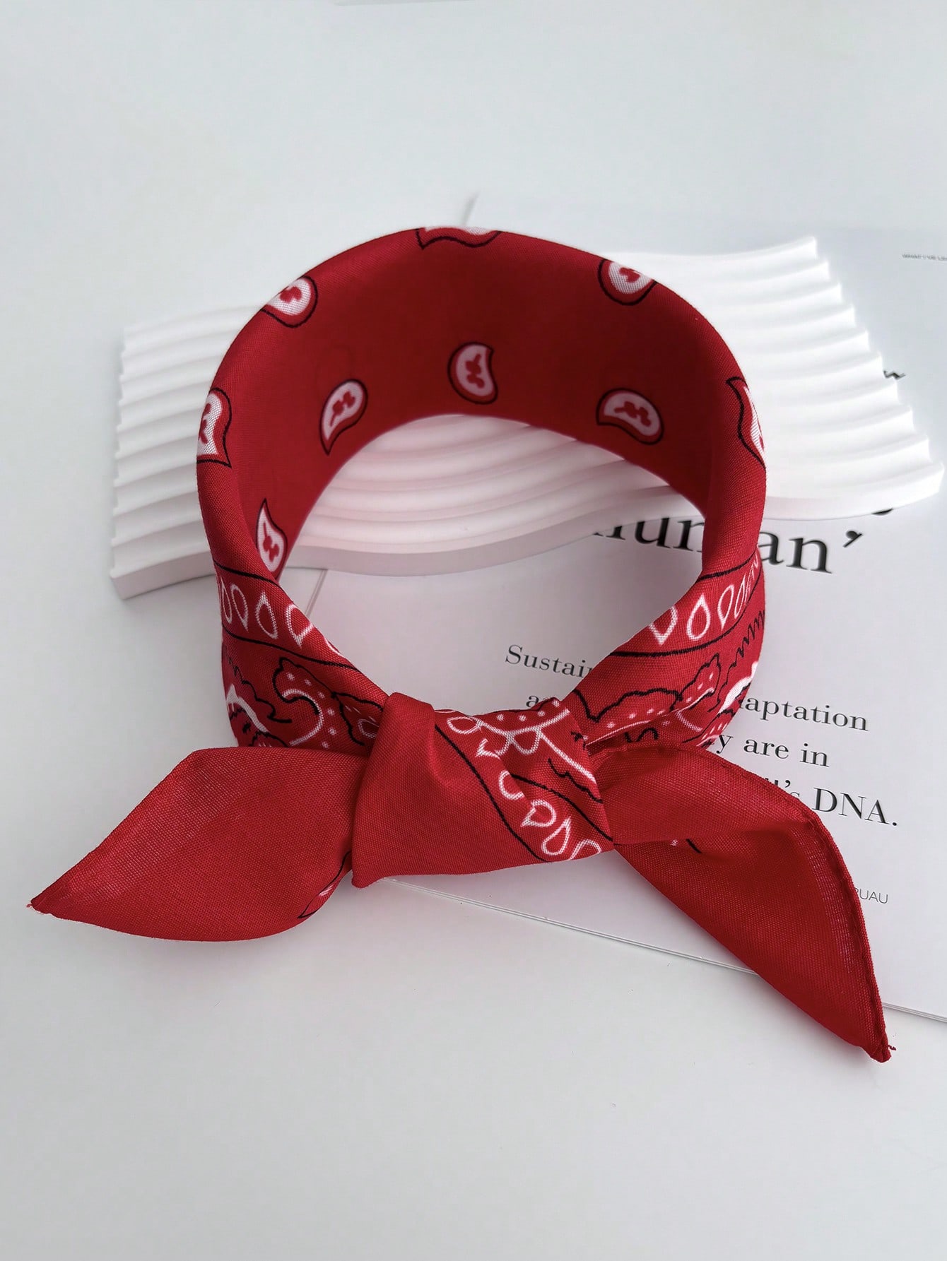 4pcs Unisex Hip Hop Black Bandana Scarf Headband Wristband Square Handkerchief Printed