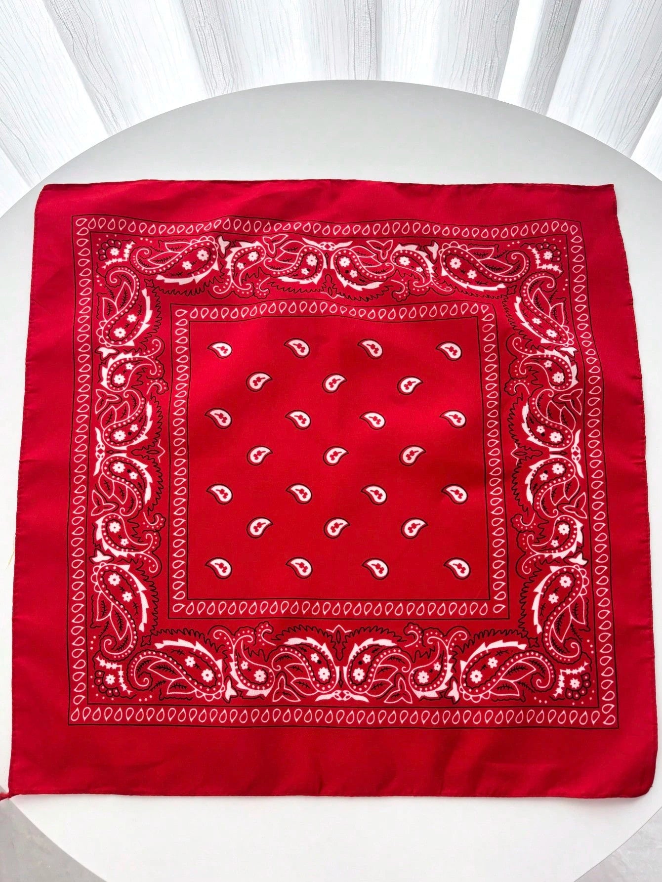 4pcs Unisex Hip Hop Black Bandana Scarf Headband Wristband Square Handkerchief Printed