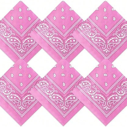 4pcs Unisex Hip Hop Black Bandana Scarf Headband Wristband Square Handkerchief Printed