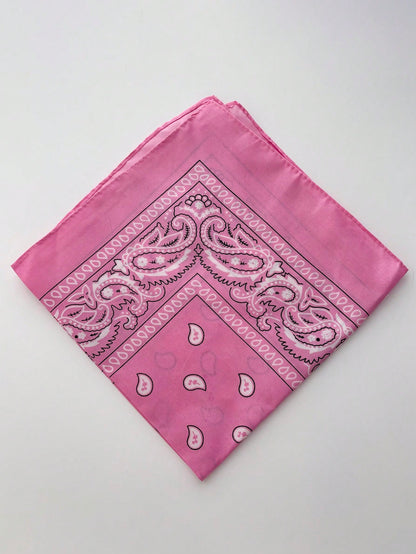 4pcs Unisex Hip Hop Black Bandana Scarf Headband Wristband Square Handkerchief Printed