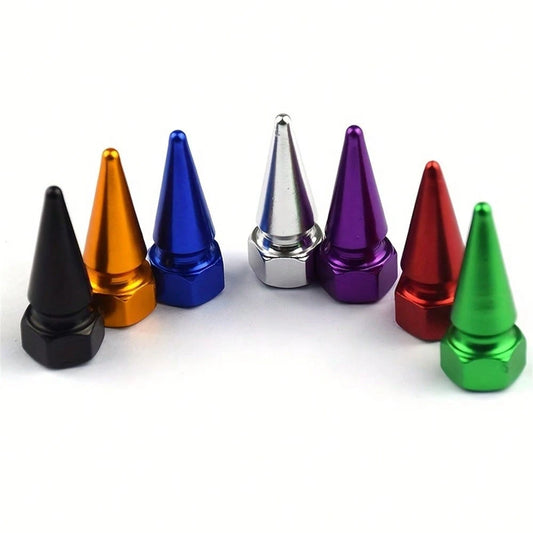 4pcs Universal Aluminum Alloy Car Tire Valve Stem Caps, Tire Inflation Covers, Fit For Cars, Motorcycles, Bicycles