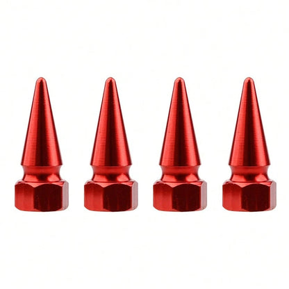 4pcs Universal Aluminum Alloy Car Tire Valve Stem Caps, Tire Inflation Covers, Fit For Cars, Motorcycles, Bicycles