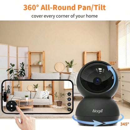 4pcs With 360 ° PTZ AI Automatic Tracking And Monitoring Camera- A Sleep Monitor For Babies, 2K HD, AI Motion Detection/Sound Detector, Real-Time Abnormal Alarm, Supports Two-Way High-Definition Voic