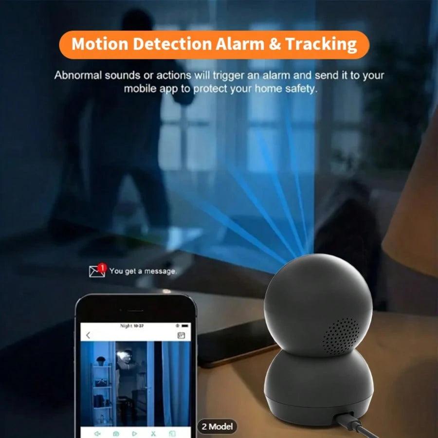 4pcs With 360 ° PTZ AI Automatic Tracking And Monitoring Camera- A Sleep Monitor For Babies, 2K HD, AI Motion Detection/Sound Detector, Real-Time Abnormal Alarm, Supports Two-Way High-Definition Voic