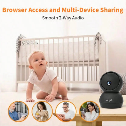 4pcs With 360 ° PTZ AI Automatic Tracking And Monitoring Camera- A Sleep Monitor For Babies, 2K HD, AI Motion Detection/Sound Detector, Real-Time Abnormal Alarm, Supports Two-Way High-Definition Voic