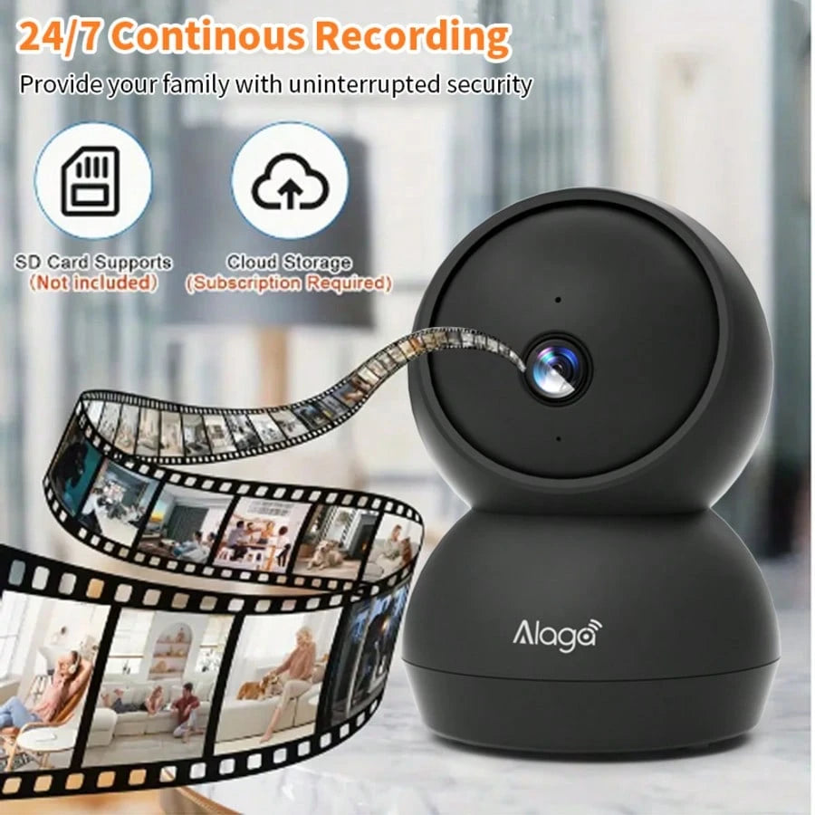 4pcs With 360 ° PTZ AI Automatic Tracking And Monitoring Camera- A Sleep Monitor For Babies, 2K HD, AI Motion Detection/Sound Detector, Real-Time Abnormal Alarm, Supports Two-Way High-Definition Voic