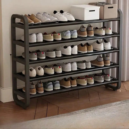 5 Tier Shoe Rack Organizer For Entryway, Large Capacity Metal Shoe Storage Shelf, Space Saving Vertical Shoe Stand With Sturdy Frame, Freestanding Shoe Organizer For Closet, Bedroom, Dorm Room, Garage