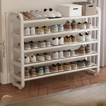5 Tier Shoe Rack Organizer For Entryway, Large Capacity Metal Shoe Storage Shelf, Space Saving Vertical Shoe Stand With Sturdy Frame, Freestanding Shoe Organizer For Closet, Bedroom, Dorm Room, Garage
