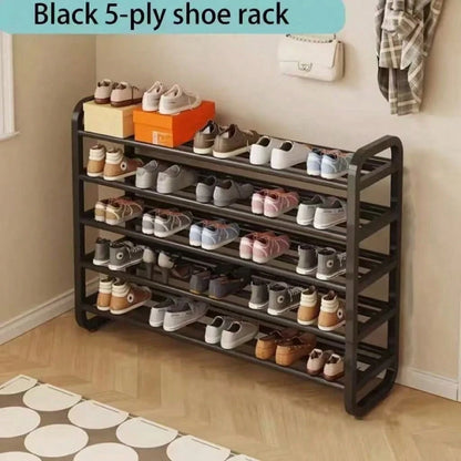 5 Tier Shoe Rack Organizer For Entryway, Large Capacity Metal Shoe Storage Shelf, Space Saving Vertical Shoe Stand With Sturdy Frame, Freestanding Shoe Organizer For Closet, Bedroom, Dorm Room, Garage