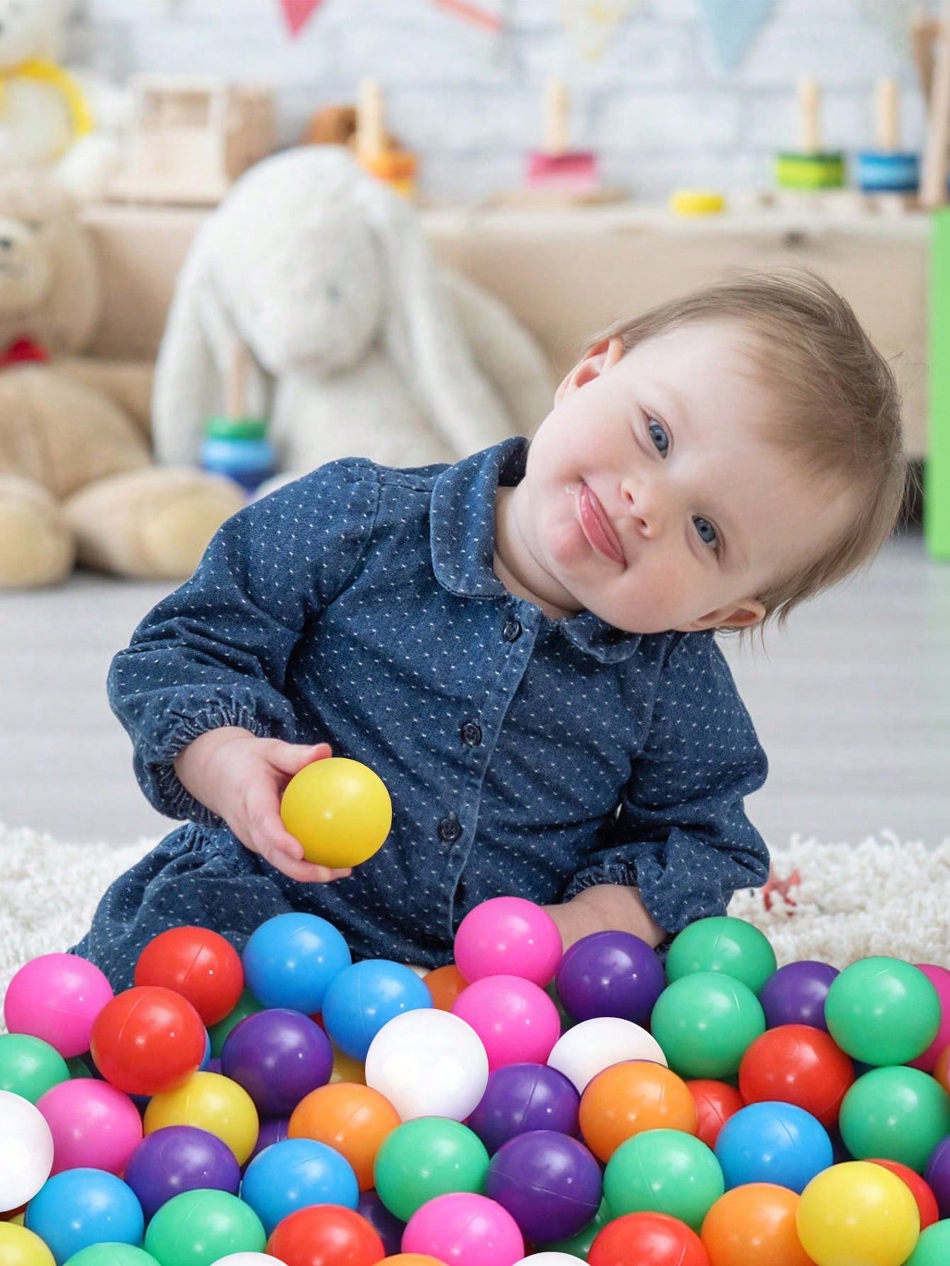 50pcs Ball Pit Balls, Soft And Crush Proof Plastic Toy Balls For Ball Pit,Swimming Pool, Play Tents, Game Tunnels,For Toddlers, Party Decoration Gifts