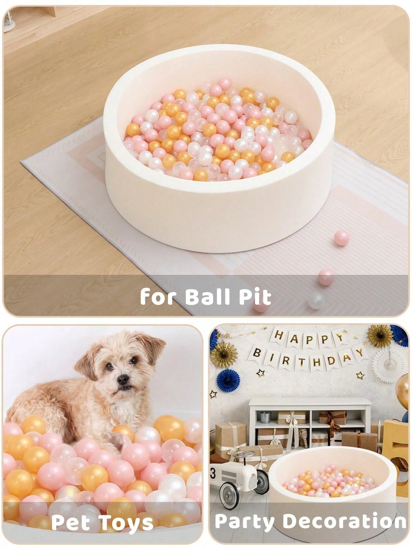 50pcs Ball Pit Balls, Soft And Crush Proof Plastic Toy Balls For Ball Pit,Swimming Pool, Play Tents, Game Tunnels,For Toddlers, Party Decoration Gifts