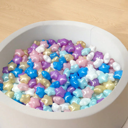 50pcs Cute Star Shape Ball Pit Balls, Ocean Balls For Ball Pool, Kids Indoor Outdoor Family Toys,Baby Grabbed Ball,Crush-Proof Colorful Ocean Balls For Baby Or Toddler Ball Pit,Kids Pool Water Toys, P