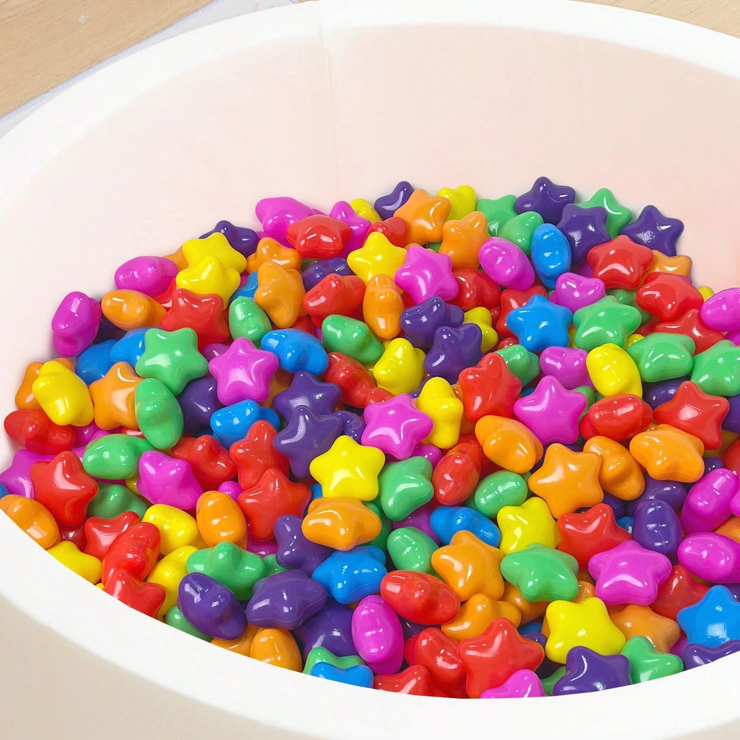 50pcs Cute Star Shape Ball Pit Balls, Ocean Balls For Ball Pool, Kids Indoor Outdoor Family Toys,Baby Grabbed Ball,Crush-Proof Colorful Ocean Balls For Baby Or Toddler Ball Pit,Kids Pool Water Toys, P