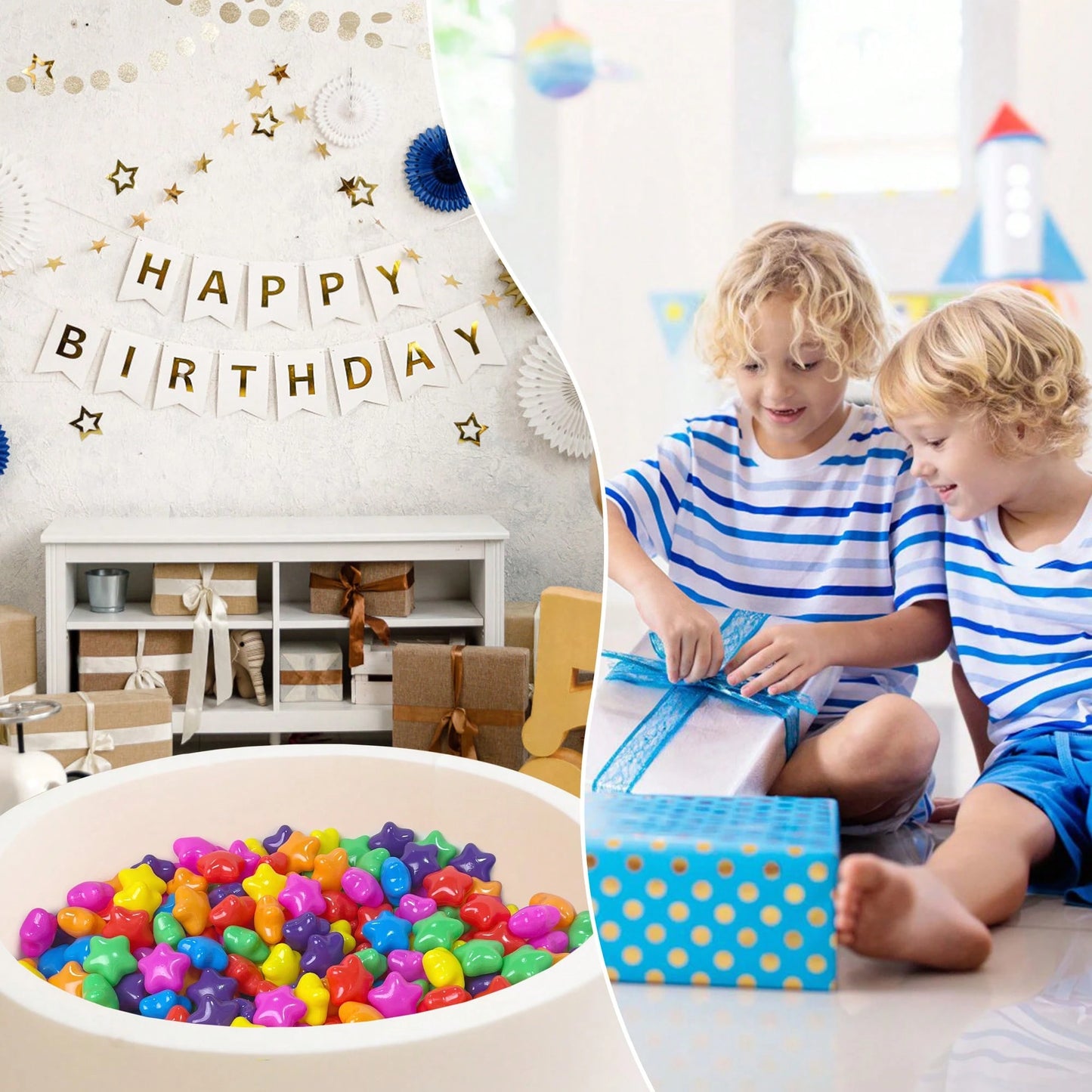 50pcs Cute Star Shape Ball Pit Balls, Ocean Balls For Ball Pool, Kids Indoor Outdoor Family Toys,Baby Grabbed Ball,Crush-Proof Colorful Ocean Balls For Baby Or Toddler Ball Pit,Kids Pool Water Toys, P