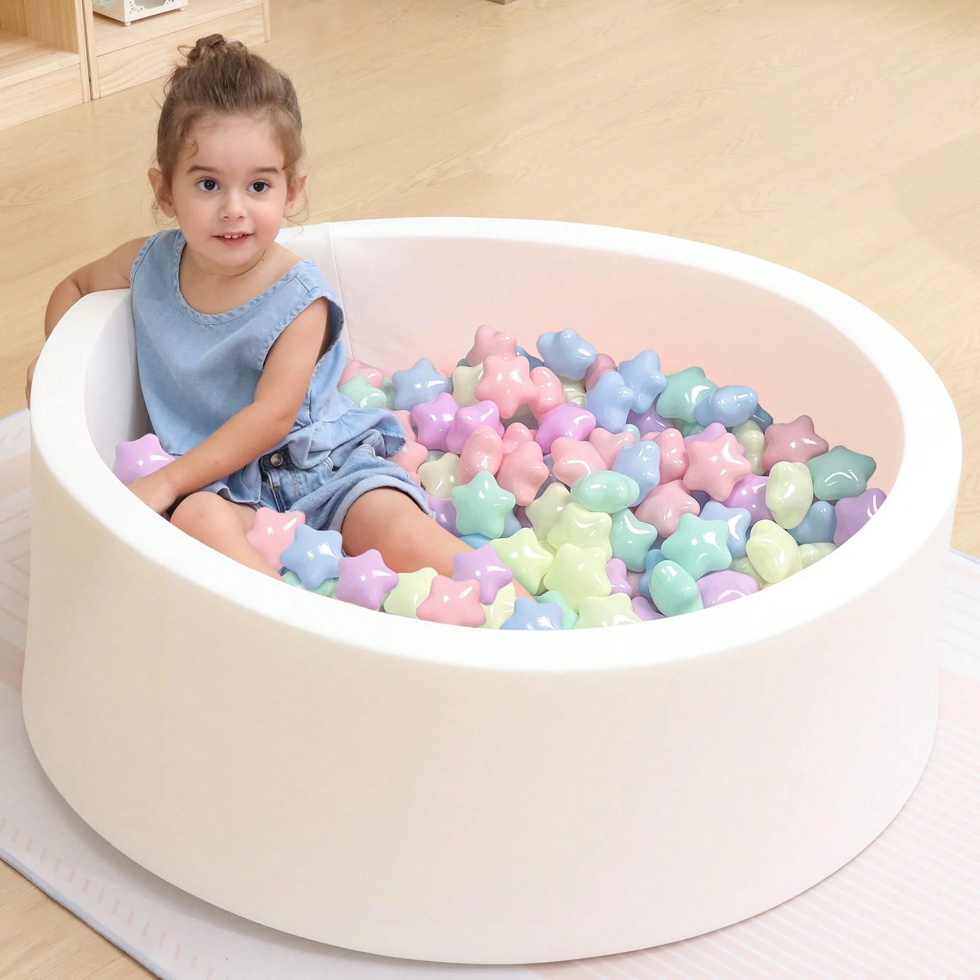 50pcs Cute Star Shape Ball Pit Balls, Ocean Balls For Ball Pool, Kids Indoor Outdoor Family Toys,Baby Grabbed Ball,Crush-Proof Colorful Ocean Balls For Baby Or Toddler Ball Pit,Kids Pool Water Toys, P