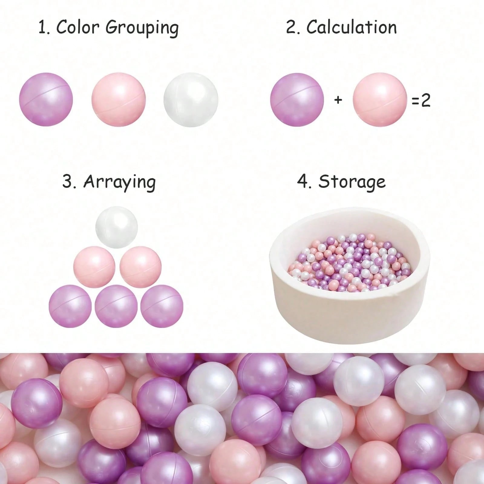 50Pcs Fashionable Bright Colors Baby Ball Pit Balls Crush Proof Plastic Toy Balls For Ball Pit Swimming Pools Playpens Tents Birthday Party Decor