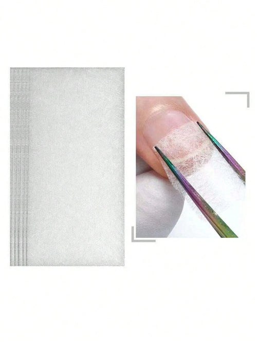 50Pcs Fiberglass Silk Nail Repair Stickers, Nail Reinforcement & Extension Wraps, Suitable For Home And Nail Salon, Strong Nail Protection Tools