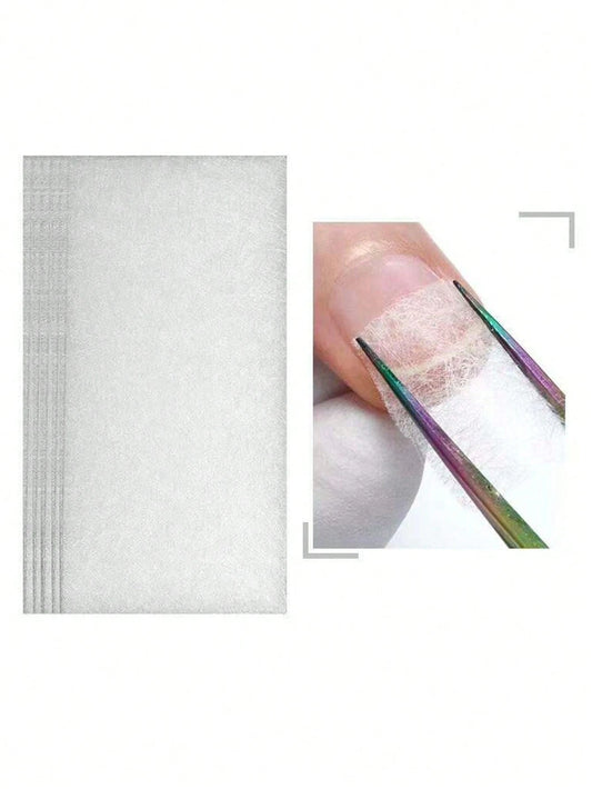 50Pcs Fiberglass Silk Nail Repair Stickers, Nail Reinforcement & Extension Wraps, Suitable For Home And Nail Salon, Strong Nail Protection Tools