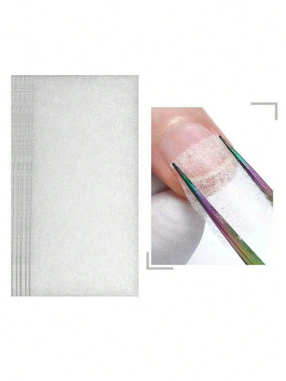 50Pcs Fiberglass Silk Nail Repair Stickers, Nail Reinforcement & Extension Wraps, Suitable For Home And Nail Salon, Strong Nail Protection Tools