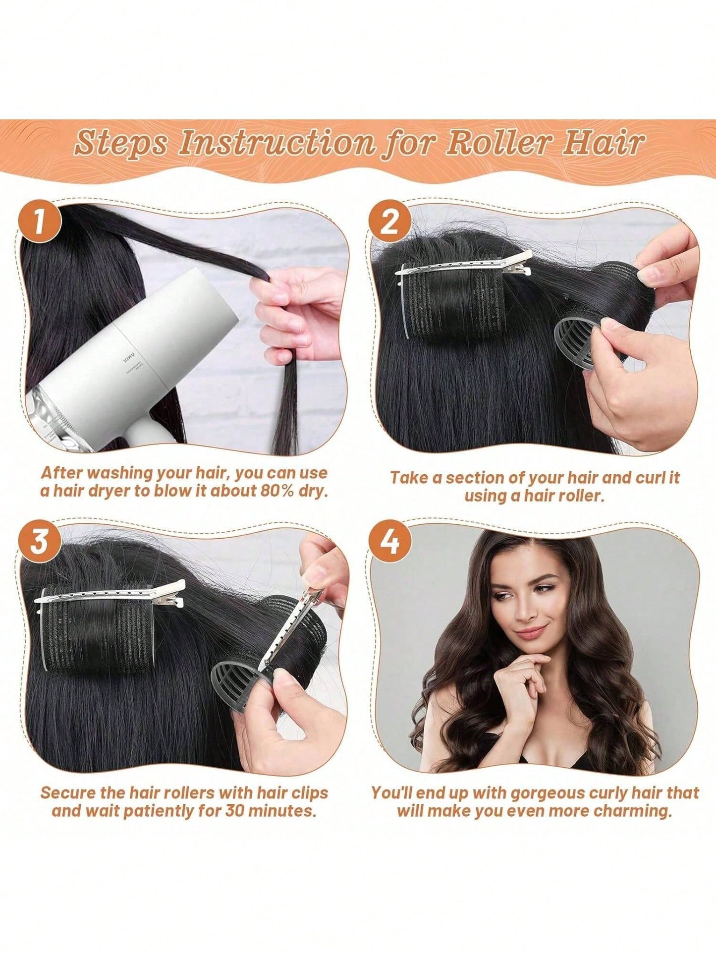 50pcs Self-Grip Curling Iron Set, Salon Style Manual Hair Curler Set For Short To Long Hair, DIY Hairstyles, Air Bangs, Slouchy Curling, Hair Rollers, Heatless Curls, Hair Curler, Hair Products And Ac