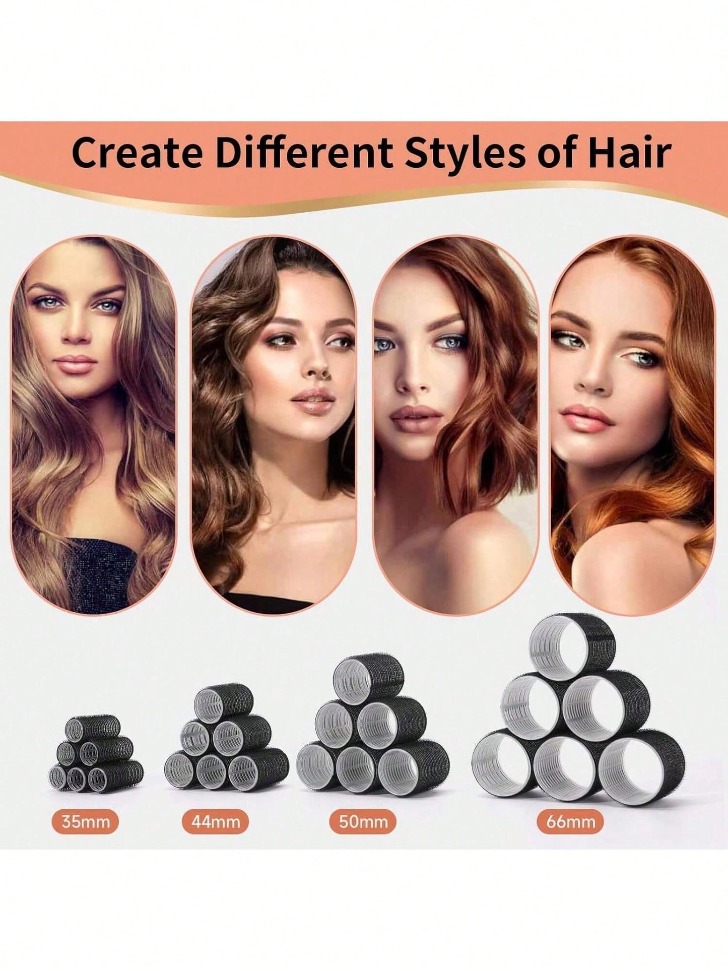 50pcs Self-Grip Curling Iron Set, Salon Style Manual Hair Curler Set For Short To Long Hair, DIY Hairstyles, Air Bangs, Slouchy Curling, Hair Rollers, Heatless Curls, Hair Curler, Hair Products And Ac