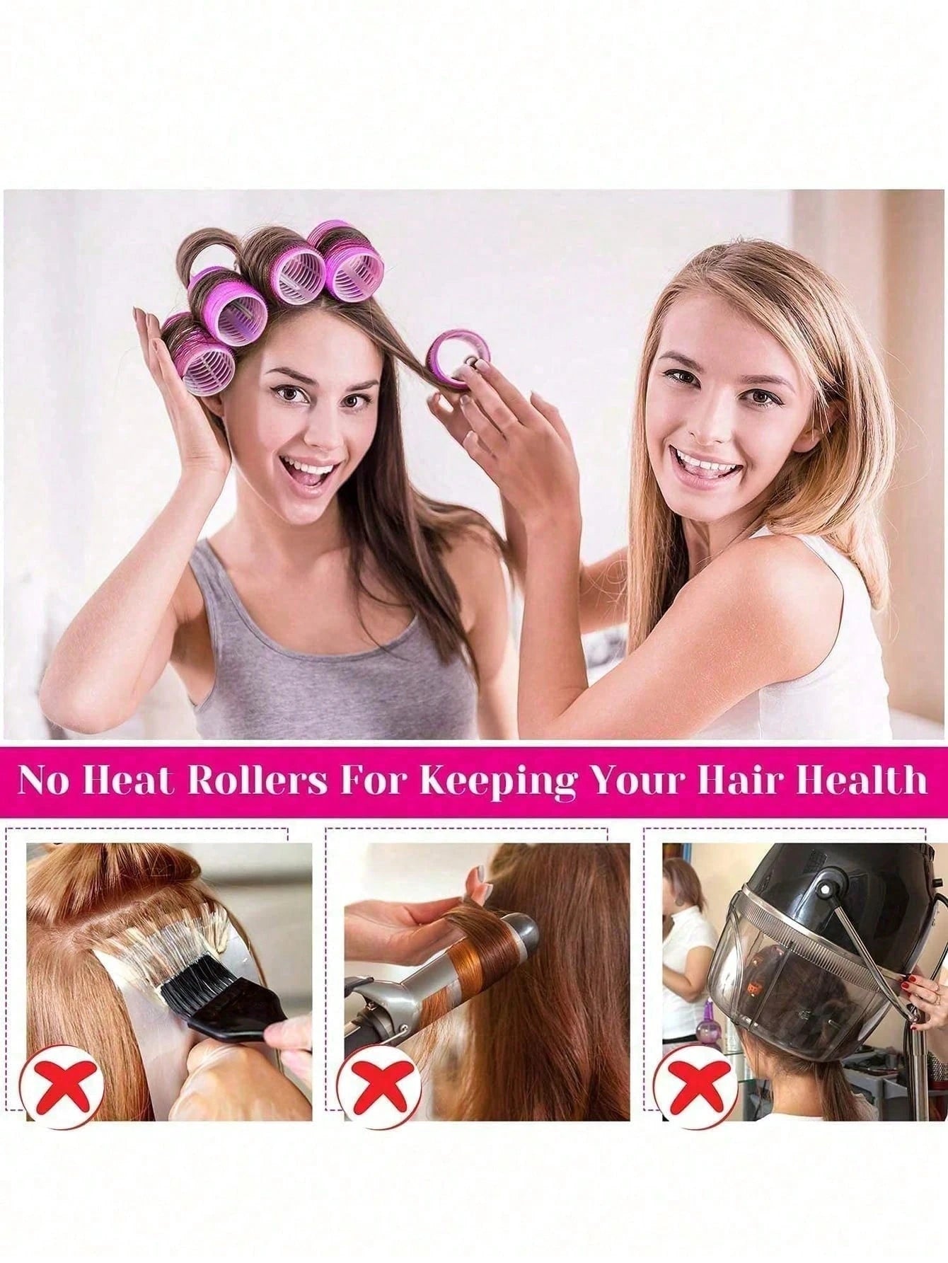 50pcs Self-Grip Curling Iron Set, Salon Style Manual Hair Curler Set For Short To Long Hair, DIY Hairstyles, Air Bangs, Slouchy Curling, Hair Rollers, Heatless Curls, Hair Curler, Hair Products And Ac