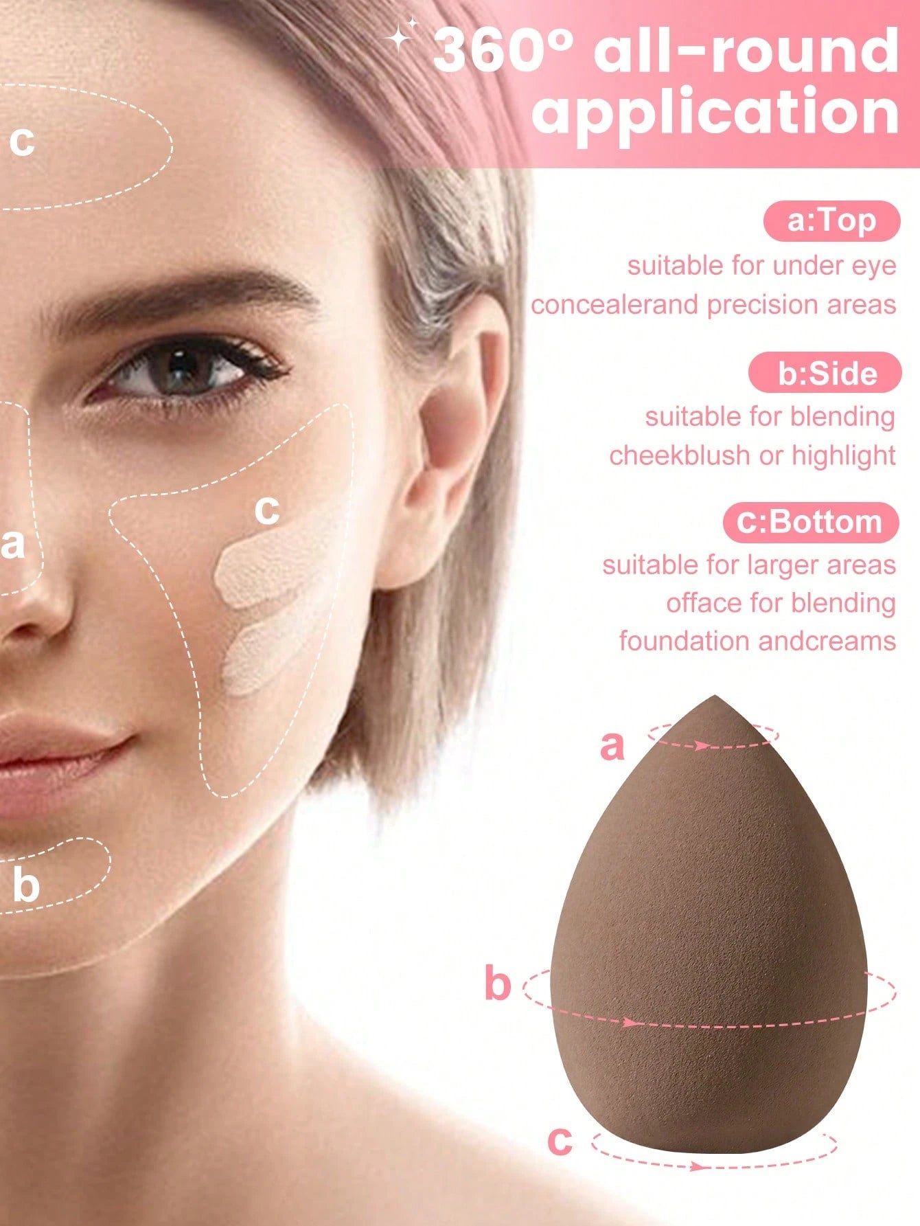 58PCS Makeup Tools Set Including:32PCS Makeup Brush Sets+5PCS Makeup Sponges+5PCS Mini Makeup Sponges+5PCS Triangle Powder Puffs++5PCS Mini Air Cushion Powder Puff+2PCS Facial Cleansing Sponges+1PCS H