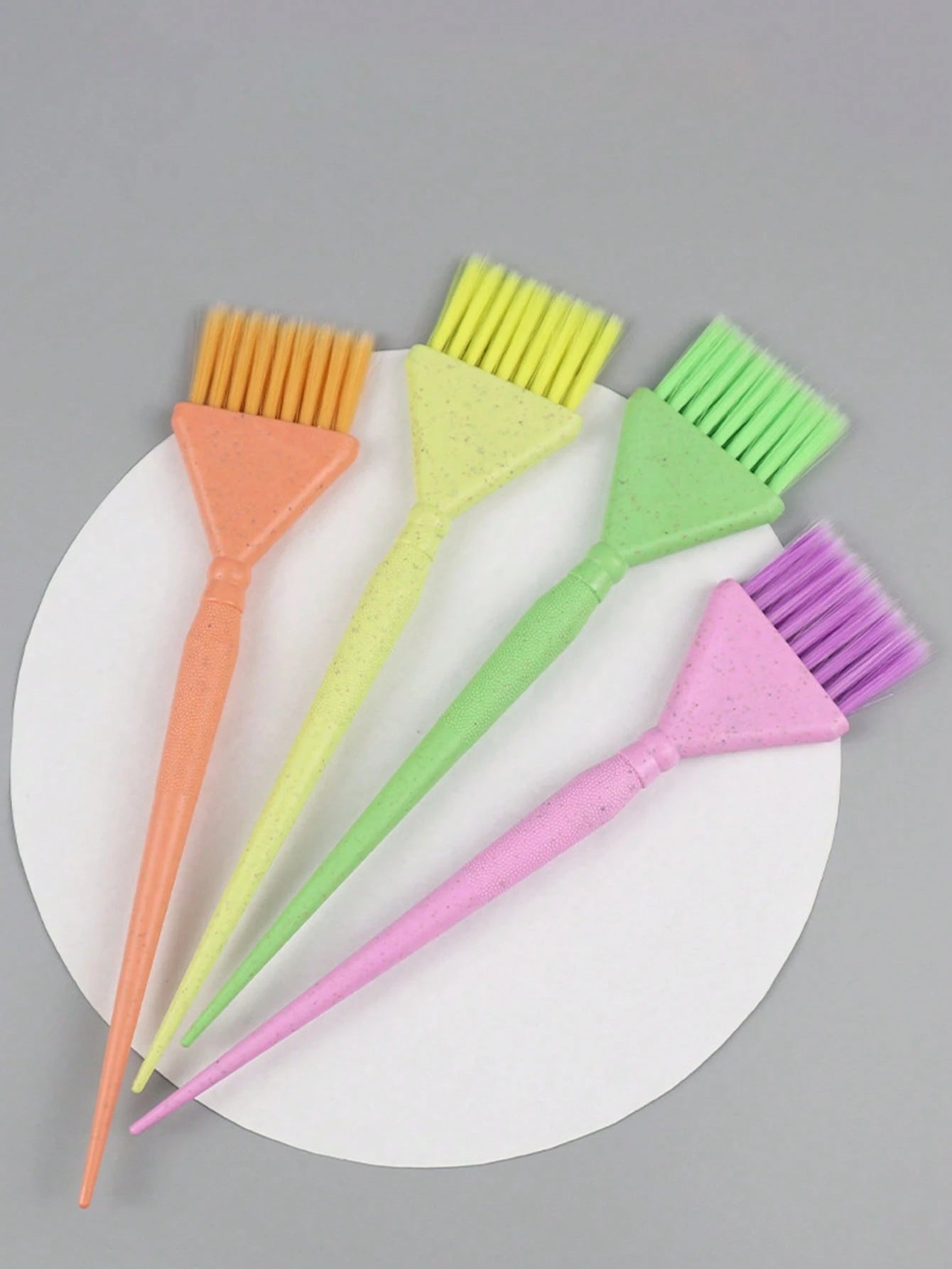 5pcs/1pc Colorful Wheat Straw Hair Dye Brush, Salon Perming & Coloring & Hair Treatment Brush, High-End Hair Salon Hair Dye Comb, Medium Size Hair Coloring Brush