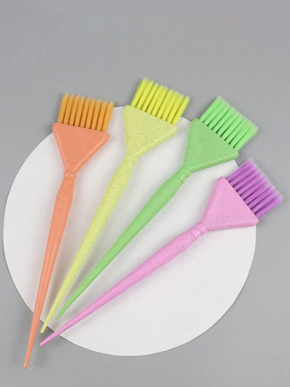 5pcs/1pc Colorful Wheat Straw Hair Dye Brush, Salon Perming & Coloring & Hair Treatment Brush, High-End Hair Salon Hair Dye Comb, Medium Size Hair Coloring Brush
