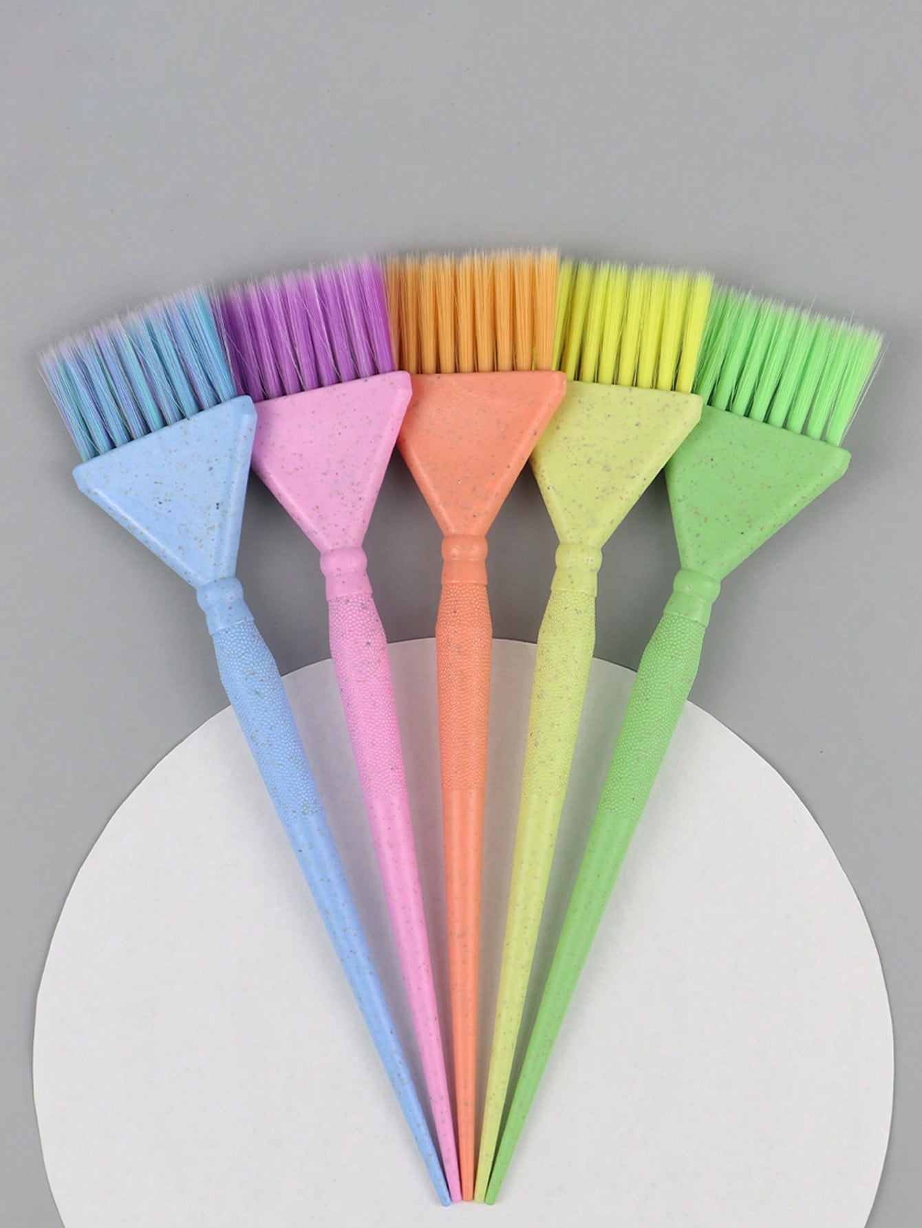5pcs/1pc Colorful Wheat Straw Hair Dye Brush, Salon Perming & Coloring & Hair Treatment Brush, High-End Hair Salon Hair Dye Comb, Medium Size Hair Coloring Brush