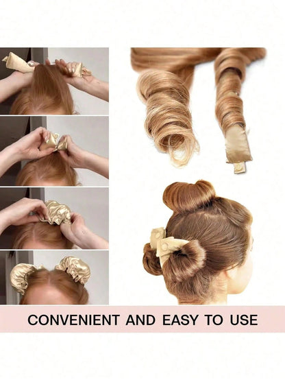 5pcs/4pcs/3pcs No Heat Curling Rods, Slouchy Hair Curler, Silk Hair Rollers, Elastic Sleep Headband, Long Hair Soft Curling Tools, Manual Styling Accessories For Home Use, Sleep Hair Curling Device, S